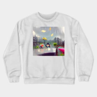 Rainy and Cold Autumn Day in the City Crewneck Sweatshirt